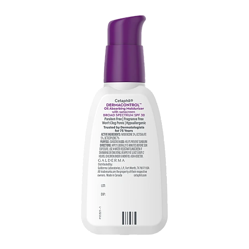 צטאפיל קרם לחות לפנים סופח שומן דרמה קונטרול SPF 30 נפח 118 מ"ל - Cetaphil