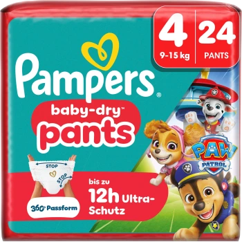 פמפרס בייבי דריי מכנסוני חיתול מפרץ ההרפתקאות מידה 4 באריזת 24 יחידות