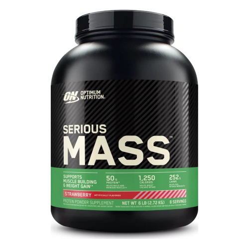 גיינר סיריוס מאס בטעם תות ⁧2.72 ק״ג⁩ - מבית ⁦Optimum Nutrition⁩