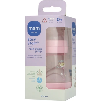 מאמ בקבוק אנטי קוליק ורוד מגיל לידה 160 מ״ל