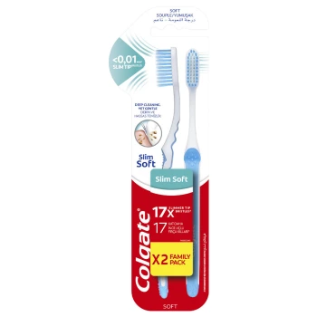 קולגייט מברשות שיניים סלים סופט זוג