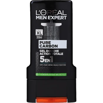 לוריאל מן אקספרט Total Clean CARBON ג'ל רחצה פחם לגבר מבית L'OREAL בנפח 300 מ
