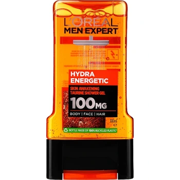 לוריאל מן אקספרט HYDRA ENERGETIC ג'ל רחצה לגבר מבית L'OREAL בנפח 300 מ
