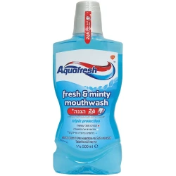 אקווה פרש מי פה ללא אלכוהול מנטה מרעננת - מבית Aquafresh בנפח 500 מ״ל