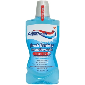 אקווה פרש מי פה ללא אלכוהול מנטה מרעננת - מבית Aquafresh בנפח 500 מ״ל