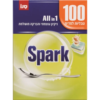 סנו ספארק ALL IN ONE טבליות למדיח - 100 יחידות