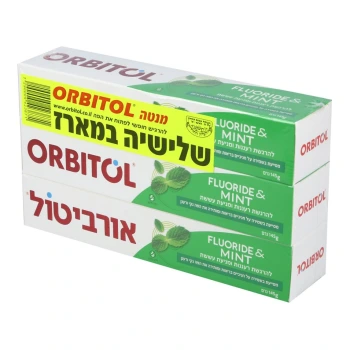 אורביטול משחת שיניים מנטה מארז שלישיה ⁧435 גרם⁩