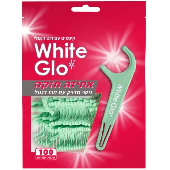 וייט גלו קיסמי שיניים עם חוט דנטלי 100 יחידות